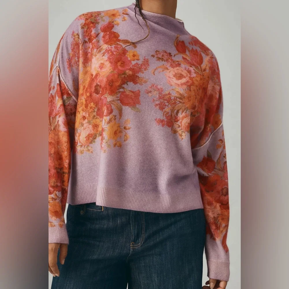 NWT The Alani Cashmere Mock-Neck Sweater by Pilcro - Picture 4 of 14